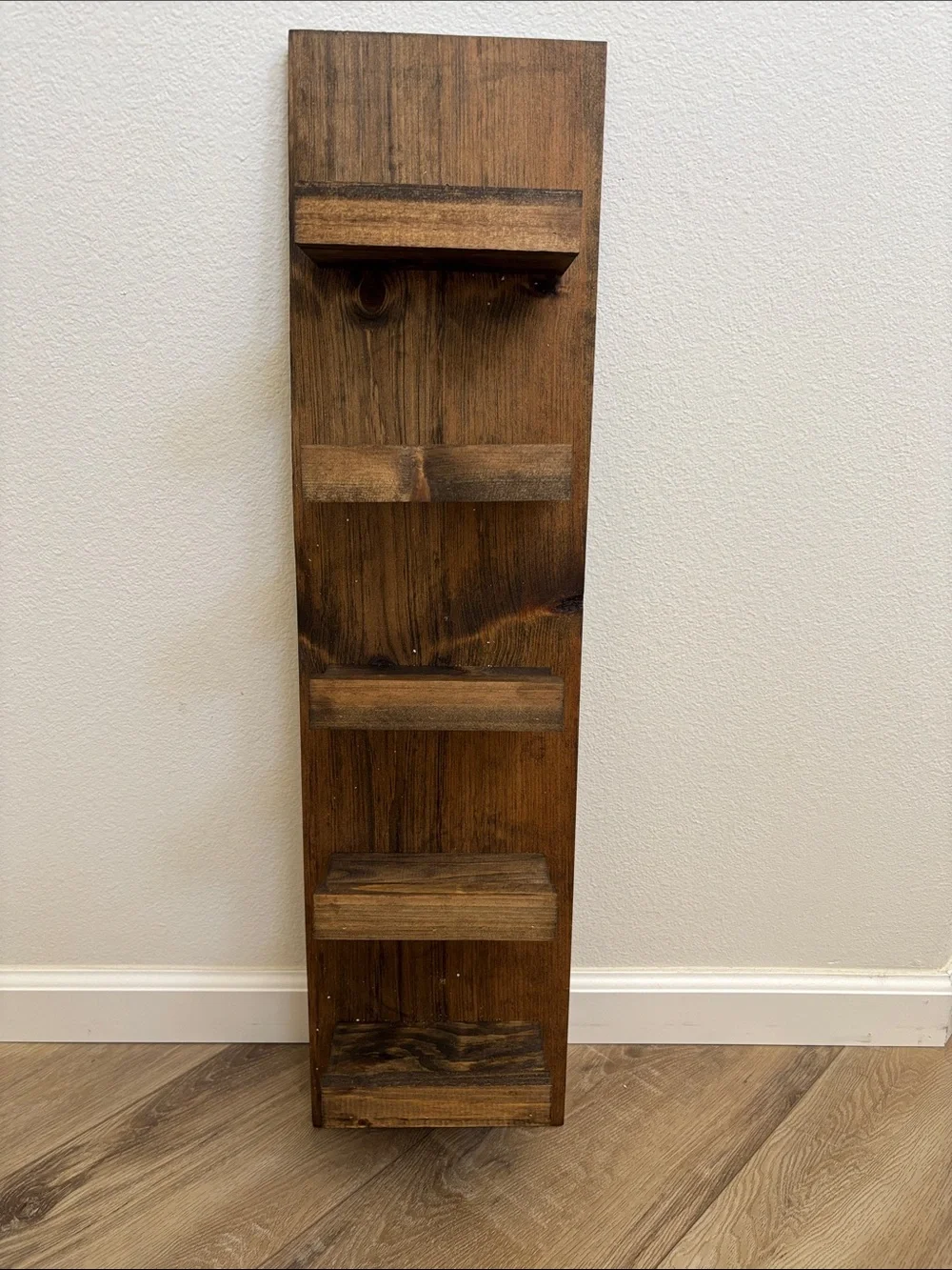 Rustic Brown Wooden Wall Wine Rack - Home Wall Decor